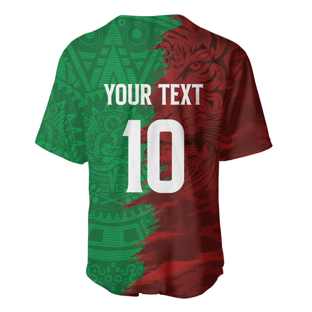 South Korea and Mexico National Football Custom Baseball Jersey Taegeuk Warriors with El Tricolor Grunge Split Style