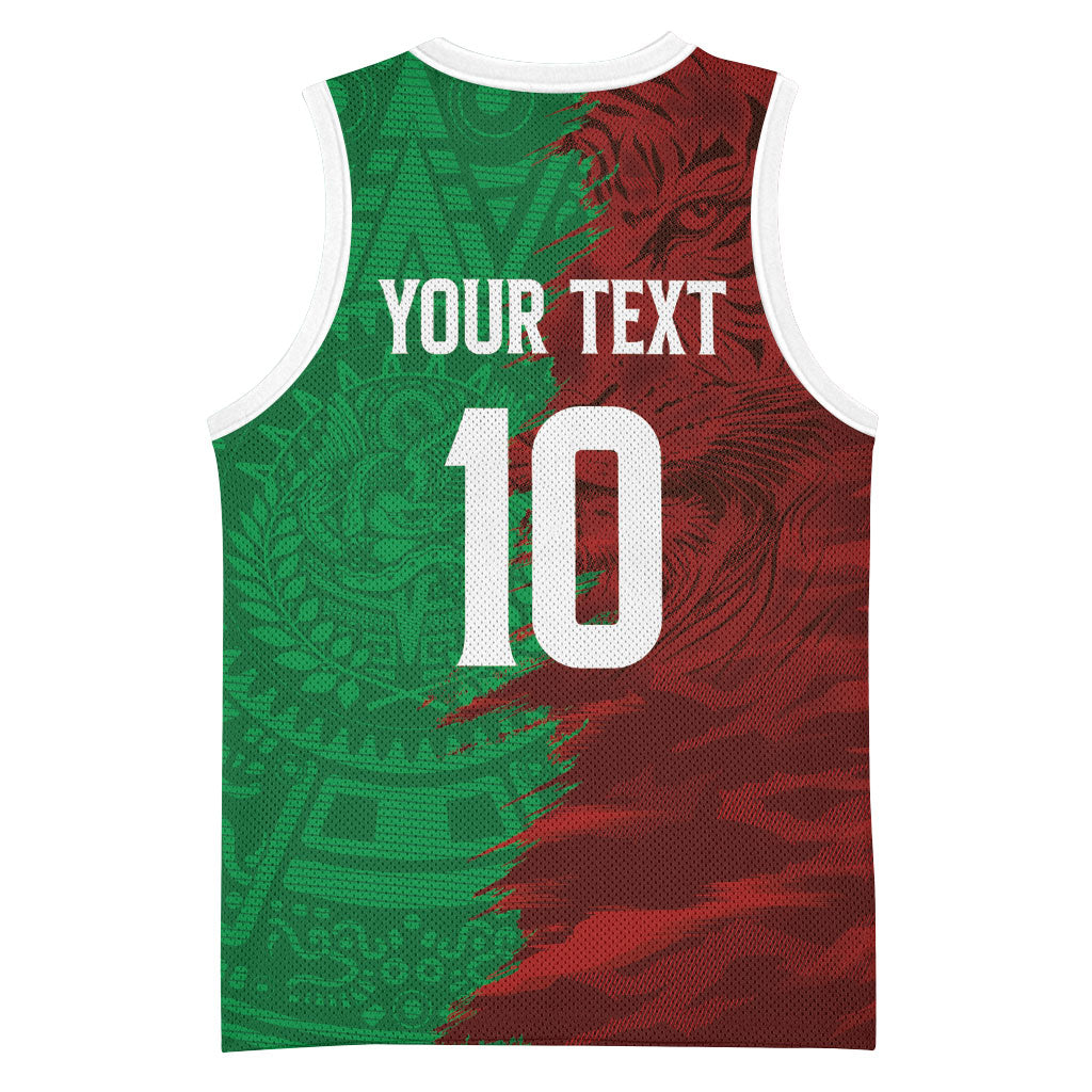 South Korea and Mexico National Football Custom Basketball Jersey Taegeuk Warriors with El Tricolor Grunge Split Style