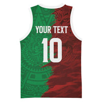 South Korea and Mexico National Football Custom Basketball Jersey Taegeuk Warriors with El Tricolor Grunge Split Style