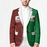 South Korea and Mexico National Football Custom Blazer Taegeuk Warriors with El Tricolor Grunge Split Style