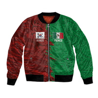 South Korea and Mexico National Football Custom Bomber Jacket Taegeuk Warriors with El Tricolor Grunge Split Style