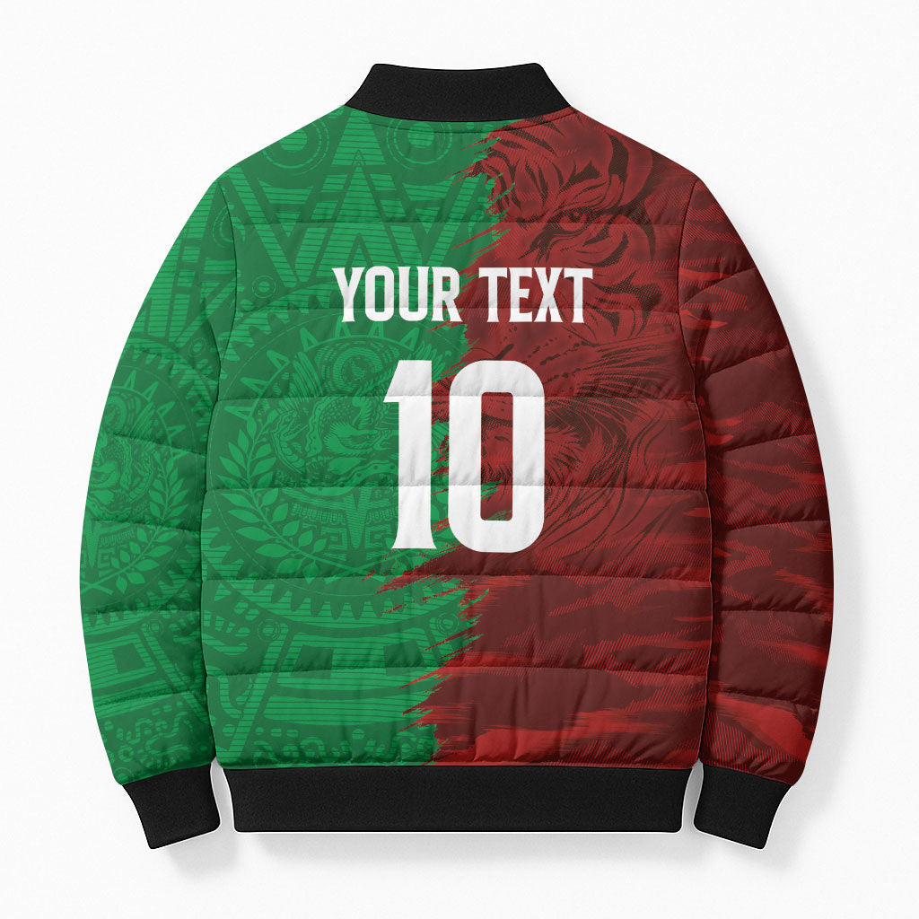 South Korea and Mexico National Football Custom Bomber Puffer Jacket Taegeuk Warriors with El Tricolor Grunge Split Style
