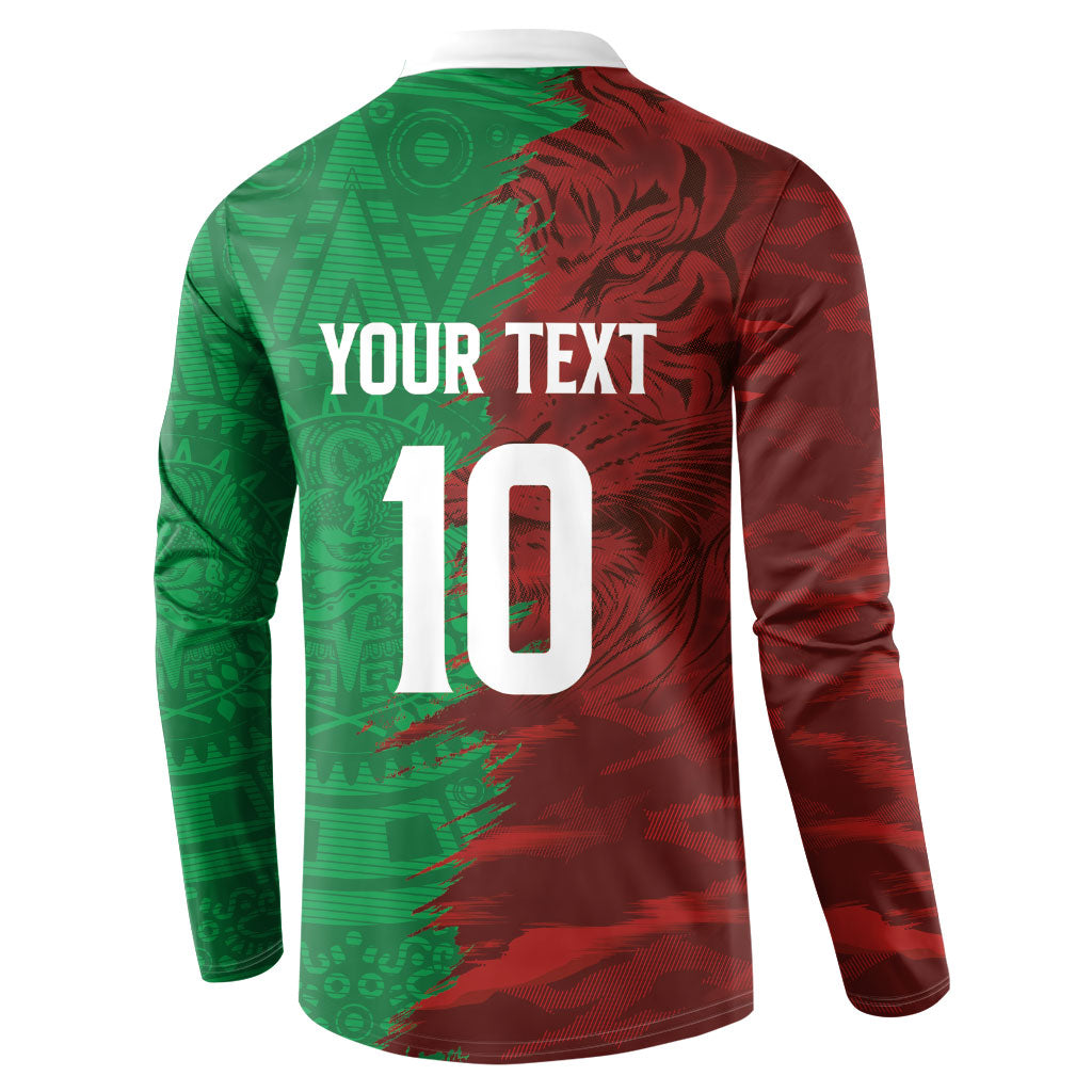 South Korea and Mexico National Football Custom Button Sweatshirt Taegeuk Warriors with El Tricolor Grunge Split Style
