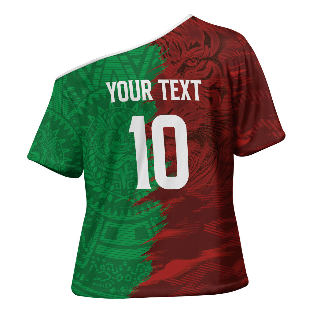 South Korea and Mexico National Football Custom Cross Shoulder Shirt Taegeuk Warriors with El Tricolor Grunge Split Style