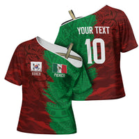South Korea and Mexico National Football Custom Cross Shoulder Shirt Taegeuk Warriors with El Tricolor Grunge Split Style