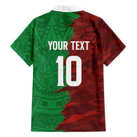 South Korea and Mexico National Football Custom Hawaiian Shirt Taegeuk Warriors with El Tricolor Grunge Split Style