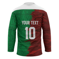 South Korea and Mexico National Football Custom Hockey Jersey Taegeuk Warriors with El Tricolor Grunge Split Style