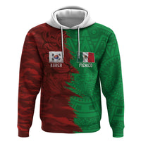 South Korea and Mexico National Football Custom Hoodie Taegeuk Warriors with El Tricolor Grunge Split Style
