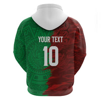 South Korea and Mexico National Football Custom Hoodie Taegeuk Warriors with El Tricolor Grunge Split Style