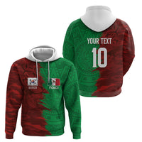 South Korea and Mexico National Football Custom Hoodie Taegeuk Warriors with El Tricolor Grunge Split Style
