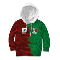 South Korea and Mexico National Football Custom Kid Hoodie Taegeuk Warriors with El Tricolor Grunge Split Style
