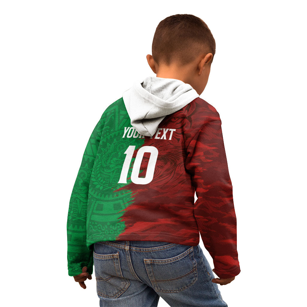 South Korea and Mexico National Football Custom Kid Hoodie Taegeuk Warriors with El Tricolor Grunge Split Style