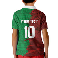 South Korea and Mexico National Football Custom Kid Polo Shirt Taegeuk Warriors with El Tricolor Grunge Split Style
