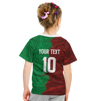 South Korea and Mexico National Football Custom Kid T Shirt Taegeuk Warriors with El Tricolor Grunge Split Style