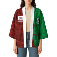 South Korea and Mexico National Football Custom Kimono Taegeuk Warriors with El Tricolor Grunge Split Style