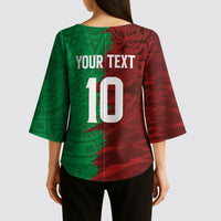 South Korea and Mexico National Football Custom Kimono Sleeve Blouse Taegeuk Warriors with El Tricolor Grunge Split Style