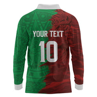 South Korea and Mexico National Football Custom Long Sleeve Polo Shirt Taegeuk Warriors with El Tricolor Grunge Split Style