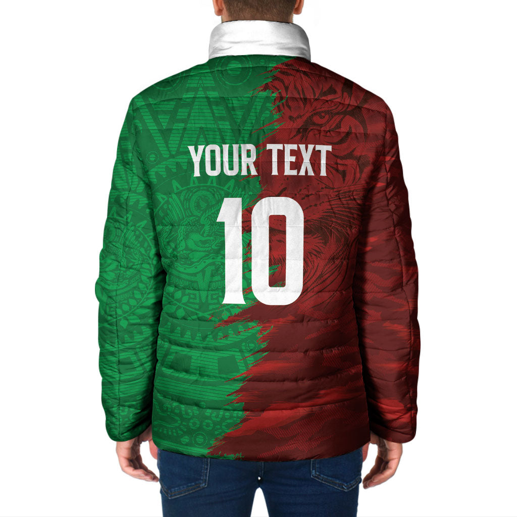 South Korea and Mexico National Football Custom Padded Jacket Taegeuk Warriors with El Tricolor Grunge Split Style