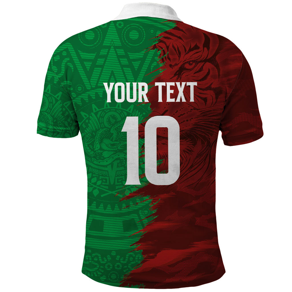 South Korea and Mexico National Football Custom Polo Shirt Taegeuk Warriors with El Tricolor Grunge Split Style