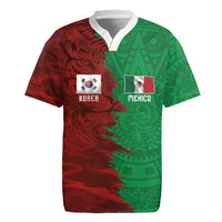 South Korea and Mexico National Football Custom Rugby Jersey Taegeuk Warriors with El Tricolor Grunge Split Style