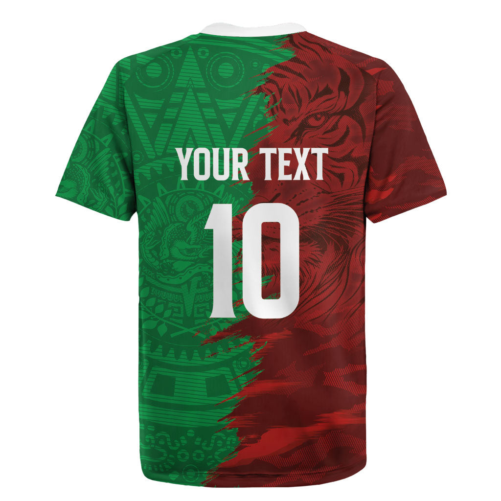 South Korea and Mexico National Football Custom Rugby Jersey Taegeuk Warriors with El Tricolor Grunge Split Style