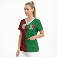 South Korea and Mexico National Football Custom Scrub Top Taegeuk Warriors with El Tricolor Grunge Split Style