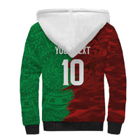 South Korea and Mexico National Football Custom Sherpa Hoodie Taegeuk Warriors with El Tricolor Grunge Split Style