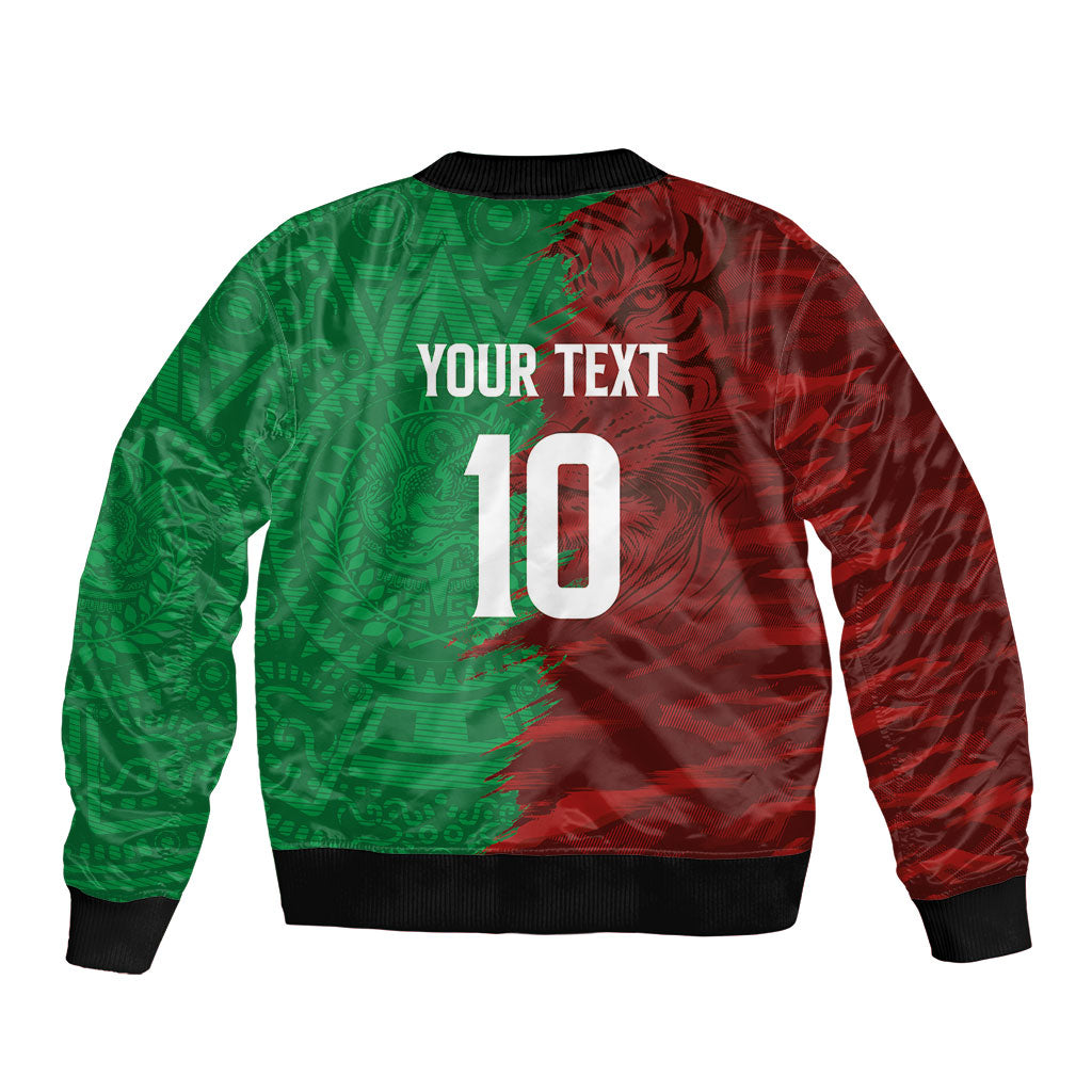South Korea and Mexico National Football Custom Sleeve Zip Bomber Jacket Taegeuk Warriors with El Tricolor Grunge Split Style
