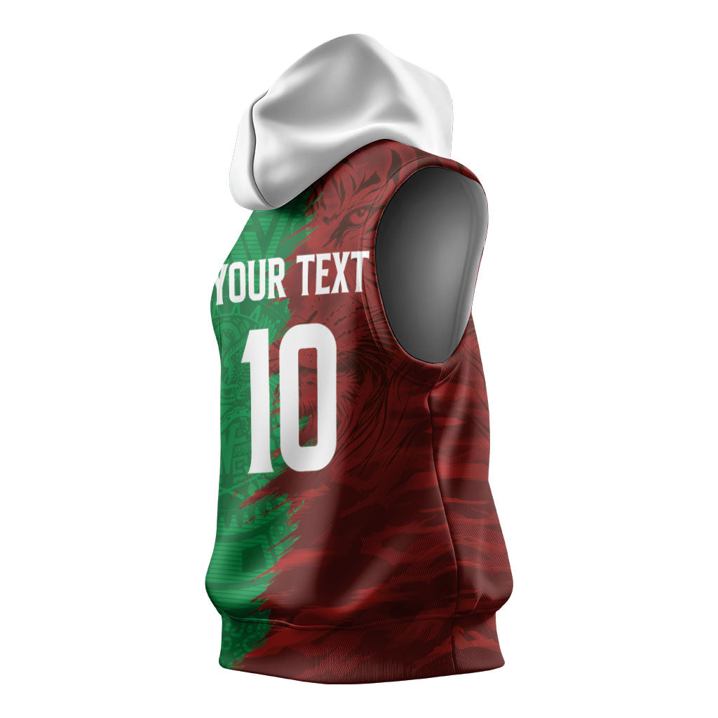 South Korea and Mexico National Football Custom Sleeveless Hoodie Taegeuk Warriors with El Tricolor Grunge Split Style