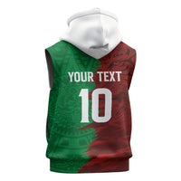 South Korea and Mexico National Football Custom Sleeveless Zip Hoodie Taegeuk Warriors with El Tricolor Grunge Split Style