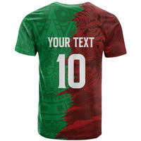South Korea and Mexico National Football Custom T Shirt Taegeuk Warriors with El Tricolor Grunge Split Style