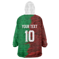 South Korea and Mexico National Football Custom Wearable Blanket Hoodie Taegeuk Warriors with El Tricolor Grunge Split Style