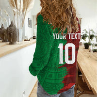 South Korea and Mexico National Football Custom Women Casual Shirt Taegeuk Warriors with El Tricolor Grunge Split Style