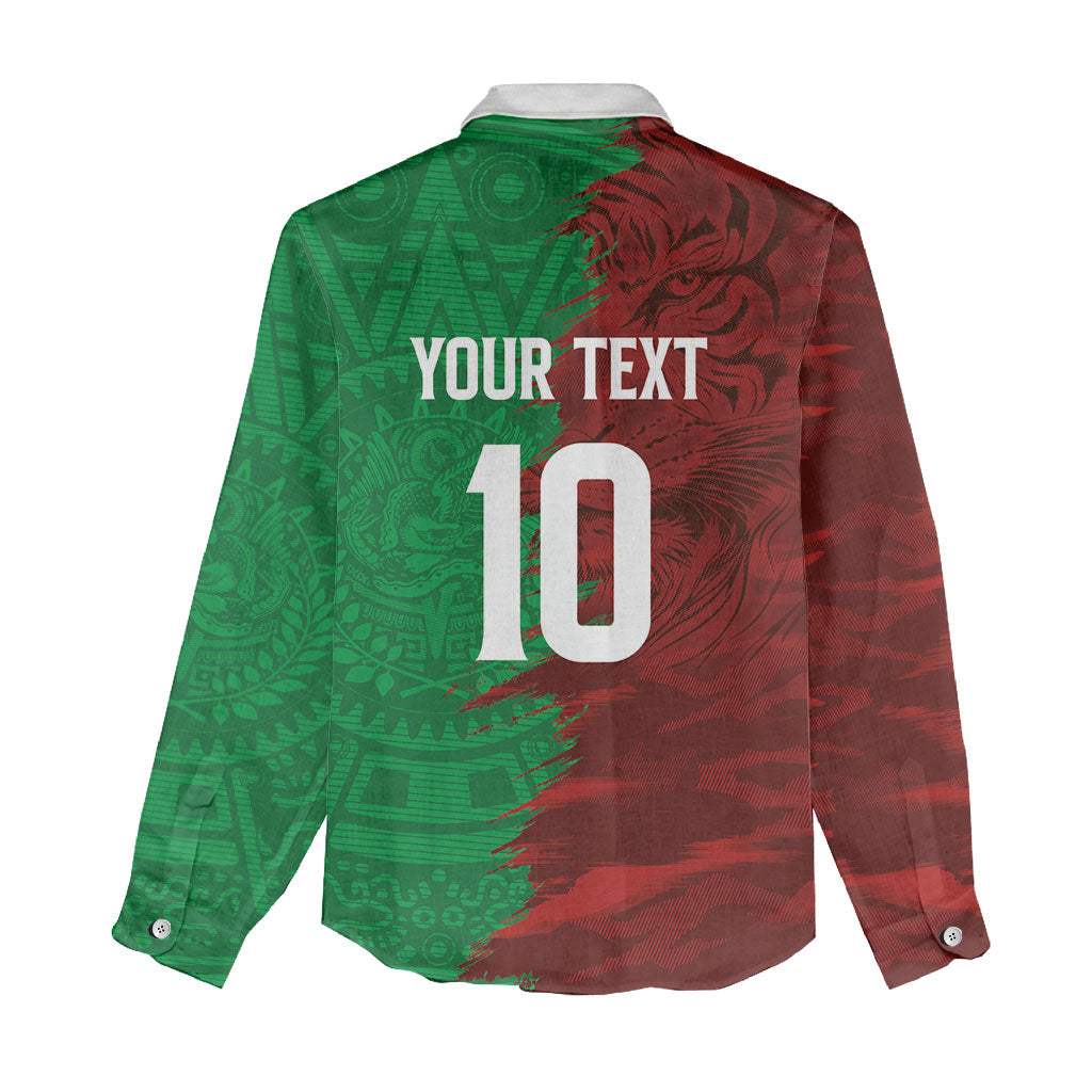 South Korea and Mexico National Football Custom Women Casual Shirt Taegeuk Warriors with El Tricolor Grunge Split Style