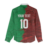 South Korea and Mexico National Football Custom Women Casual Shirt Taegeuk Warriors with El Tricolor Grunge Split Style