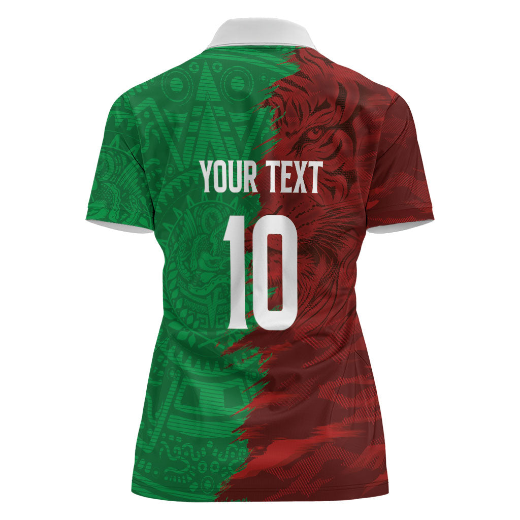 South Korea and Mexico National Football Custom Women Polo Shirt Taegeuk Warriors with El Tricolor Grunge Split Style