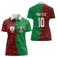 South Korea and Mexico National Football Custom Women Polo Shirt Taegeuk Warriors with El Tricolor Grunge Split Style
