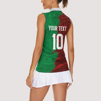 South Korea and Mexico National Football Custom Women Sleeveless Polo Shirt Taegeuk Warriors with El Tricolor Grunge Split Style