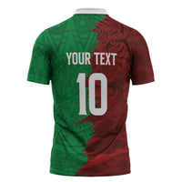South Korea and Mexico National Football Custom Zipper Polo Shirt Taegeuk Warriors with El Tricolor Grunge Split Style