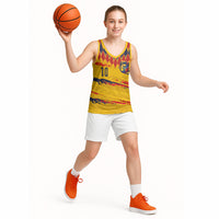 Ecuador National Football Custom Basketball Jersey Argyle Pattern With Grunge Flag Splatter Graphics