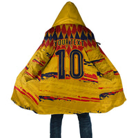 Ecuador National Football Custom Cloak Argyle Pattern With Grunge Flag Splatter Graphics