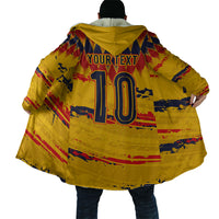 Ecuador National Football Custom Cloak Argyle Pattern With Grunge Flag Splatter Graphics