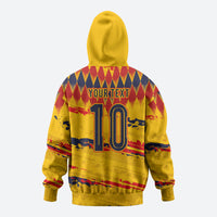Ecuador National Football Custom Hoodie Argyle Pattern With Grunge Flag Splatter Graphics