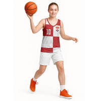 Croatia National Football Custom Basketball Jersey Checkerboard Pattern with Glagolitic Script