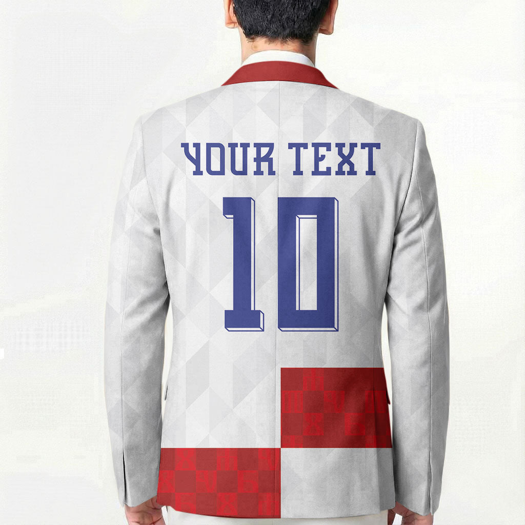 Croatia National Football Custom Blazer Checkerboard Pattern with Glagolitic Script