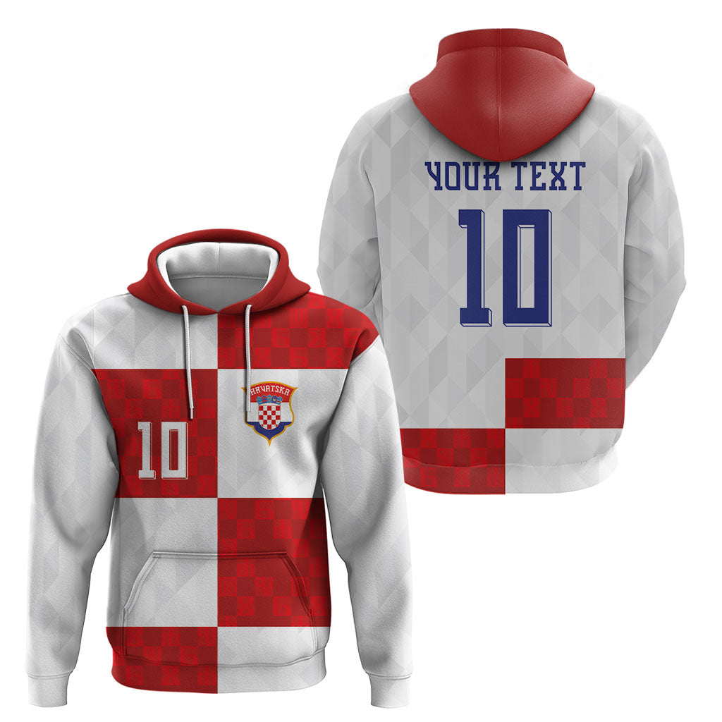 Croatia National Football Custom Hoodie Checkerboard Pattern with Glagolitic Script