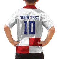 Croatia National Football Custom Kid Hawaiian Shirt Checkerboard Pattern with Glagolitic Script