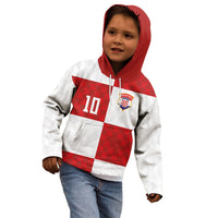 Croatia National Football Custom Kid Hoodie Checkerboard Pattern with Glagolitic Script