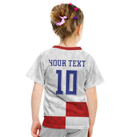 Croatia National Football Custom Kid T Shirt Checkerboard Pattern with Glagolitic Script