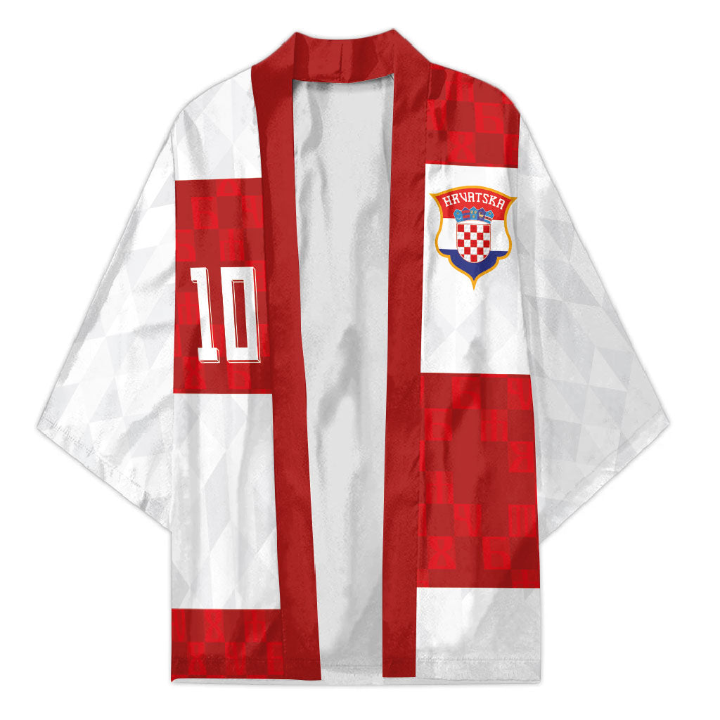 Croatia National Football Custom Kimono Checkerboard Pattern with Glagolitic Script